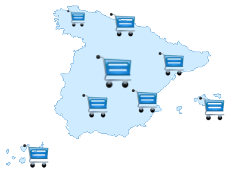 Mapa de tiendas online en España
